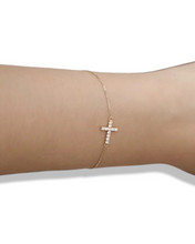 Modern gold cross bracelet
