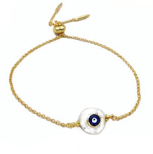 Pearl evil eye bracelet