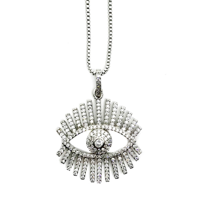Pretty Eye Crystal Silver necklace