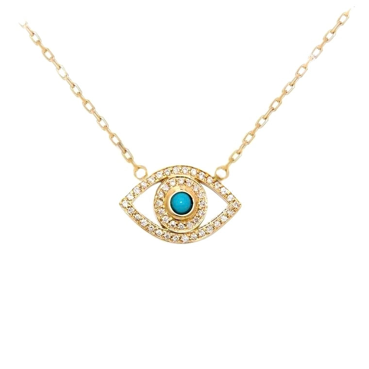 Athena gold evil eye necklace