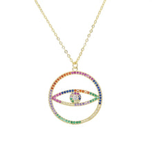 Rainbow evil eye necklace