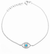 Athena silver evil eye bracelet