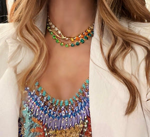 Citrus crystal necklace (medium length)