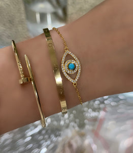 Athena gold evil eye bracelet